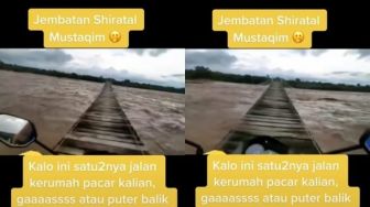 Viral Pemotor Lewat Jembatan Berjuluk Shiratal Mustaqim, Sekali Salah Bisa Menghilang