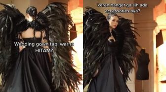 Viral Cewek Pakai Gaun Pengantin Warna Hitam Bak 'Maleficent', Tuai Decak Kagum