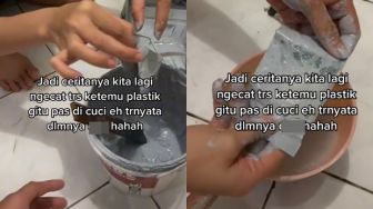 Viral Wanita Nemu Plastik di Dalam Ember Cat, Pas Dicuci Ternyata Isinya Ini