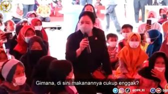 Puan Maharani Semangati dan Hibur Anak-anak Pengungsi Erupsi Gunung Semeru