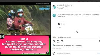 Viral, Part 2 Motor Sejoli Mogok di Tanjakan, Terjatuh di Turunan, Warganet: Minta Putus