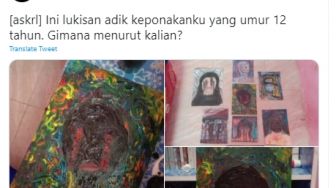 Bagikan Karya Seni Milik Keponakan, Lukisannya Curi Perhatian