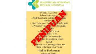 Hati-hati! Beredar Info Lowongan Palsu Tenaga Vaksinator di Puskesmas Kota Batu