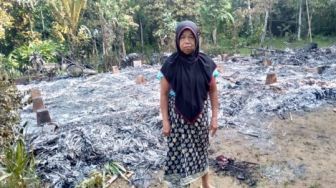 Rumah Janda di Pandeglang Ludes Terbakar, Kini Rata Dengan Tanah