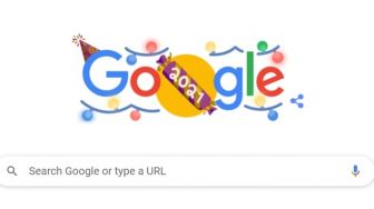 Google Meriahkan Akhir Malam 2021 lewat Doodle Confetti