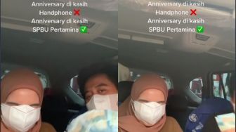 Bukan Main, Rayakan Anniversary Perempuan Ini Dapat Hadiah SPBU dari Kekasih