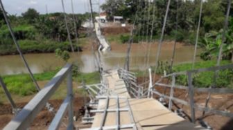 Belum Selesai Dibangun, Jembatan Tambakboyo di Sukoharjo Ambrol, Anggarannya Rp10,8 Miliar