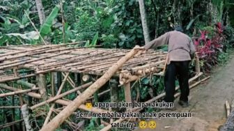 Bahagiakan Anak Gadis Satu-satunya, Ayah Buat Panggung Resepsi di Jurang, Warganet Terharu