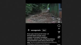 Jalan Di Salemba Mendadak Viral Gegara Rusak Akibat Bekas Proyek Sumur Resapan