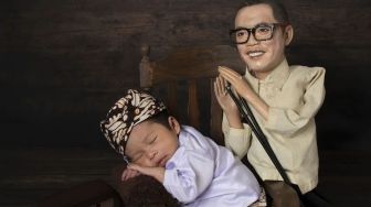 12 Potret Lucu Adzam Anak Sule saat Newborn Photoshoot