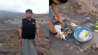 Heboh Aksi Pria Buang dan Tendang Sesajen di Gunung Semeru, Kini Diburu