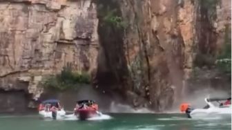 Viral Video Tebing Batu di Brasil Jatuh Timpa Turis, 6 Orang Tewas