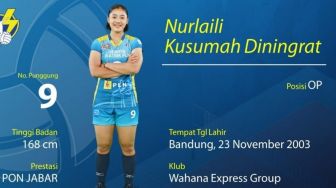 Mengenal Nurlaili Kusumah Diningrat, Open Spiker Belia Andalan Jakarta Elektrik PLN