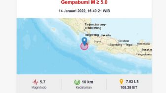 Gempa Susulan Bermagnitudo 5,7 Kembali Guncang Banten