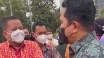 Momen Erick Thohir Ajak Guyon Karyawan Agar Tidak Panik Saat Gempa Banten 6,7 SR