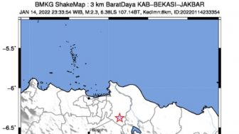 Wilayah Kabupaten Bekasi Diguncang Gempa Tektonik Dini Hari Tadi