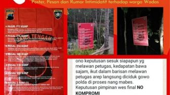 Poster Intimidasi Berlogo Kepolisian Bertebaran di Desa Wadas, Polda Jateng: Sedang Kita Selidiki