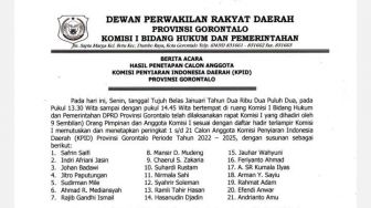 DPRD Umumkan Komisioner Terpilih KPID Gorontalo Periode 2022-2025