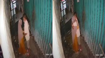 Pasangan Paruh Baya Terekam Selingkuh di CCTV Toko Tetangga, Warganet: Layangan Mabur
