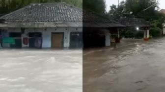 Banjir Menerjang Kraton Kabupaten Pasuruan, Ketinggian Air Mencapai Separuh Rumah