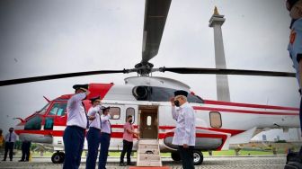 Pakai Helikopter Super Puma, Wapres Ma&#039;ruf Tinjau Lokasi Terdampak Gempa Bumi Di Pandeglang
