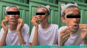 Kocak! Lelaki Pakai Masker Peel Off Viral, Kasihan Kumis Kiri Kanannya Habis Tertarik