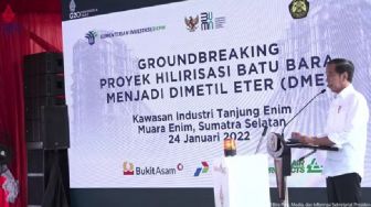 Resmikan Groundbreaking Hilirisasi Batu Bara Jadi DME, Jokowi: Mau Sampai Kapan Impor Terus?