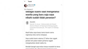 Viral di Twitter, Ditanya Kalau Dapat Istri Tidak Perawan, Jawaban Orang ini Tuai Pujian