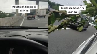 Kehabisan Bensin saat di Jalan Tol, Pengendara Mobil Ditolong Sosok Ini