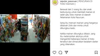 Viral Video Rekaman CCTV Ibu-ibu Mencuri Mainan di Toko Pasuruan, Warganet Jadi Tak Tenang Belanja Pakai Daster