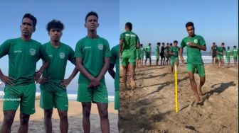 Timor Leste Kedapatan Latihan di Pantai Bali Jelang Persiapan Piala AFF U-23 2022