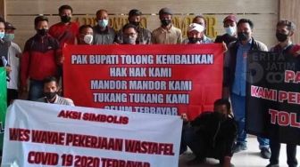 Rekanan Proyek Pembuatan Wastafel Covid-19 Zamannya Bupati Faida Demo Lantaran Proyeknya Belum Dibayar