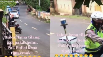 Takut Razia karena Tak Pakai Helm, Emak-Emak Tipu Seorang Polisi, Warganet: Ras Terkuat Kok Dilawan