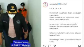 Aksi Wali Kota Malang Sutiaji Tendang Tegel saat Sidak Pembangunan Sekolah, Warganet Sebut Tiru Ganjar Pranowo