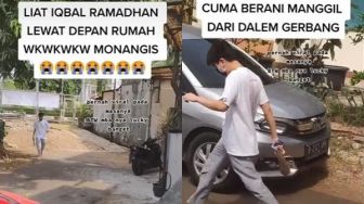 Viral Cewek Nangis Lihat Iqbaal Ramadhan Cekeran Nenteng Sandal Jepit di Depan Rumahnya