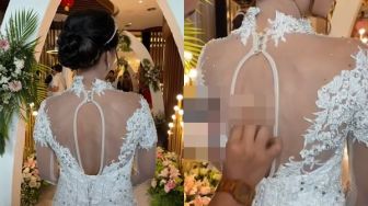 Viral Pengantin Pakai Gaun Model Punggung Bolong, MUA Auto Gercep Tutupi Bekas Kerokan dengan Cara Ini