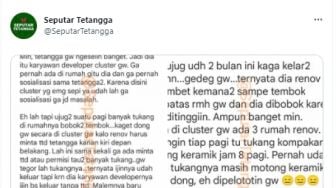 Niat Curhat Kesal Tetangga Renovasi Rumah Sampai Berisik, Orang ini Malah 'Dirujak' Warganet: Pindah Hutan Aja