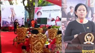 Puan Maharani Meletakkan Batu Pertama Pembangunan Patung Soekarno di Sulawesi Utara