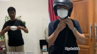 Auto Ngakak, Pria Ini Tak Sadar Pakai Masker 'Dobel' Gegara Lupa Bersihkan Wajahnya