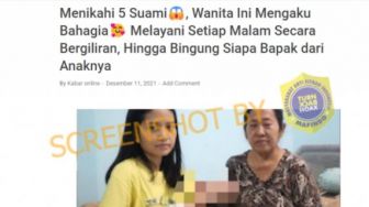 CEK FAKTA: Viral Foto Wanita Bahagia Nikahi 5 Suami sampai Bingung Mana Bapak Anaknya, Benarkah?