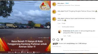 Viral, Mobil Pikap Sampai Truk Berjejer di Jalanan Timbau Tenggarong: Kantong Parkiran untuk Antrian Solar !!!