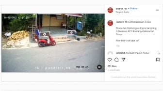 Miris, Terekam CCTV Seorang Pria Curi Kentungan dari Pos Ronda, Warganet: Buat Apa?