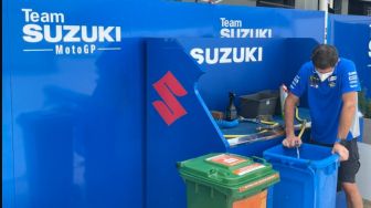 Kreatif! Suzuki Sulap Tong Sampah di Mandalika Jadi Bathub Portable, Alex Rins Girang Tak Kepanasan Lagi