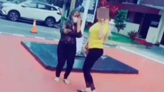 Viral Video Wanita Diduga Pelaku Penganiayaan Anak Joget-joget di Depan Kantor Polisi