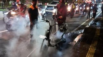 Sepeda Motor Milik Anggota Polisi Terbakar di Bali, Hanya Tersisa Rangka dan Mesin