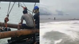 Pipa Transportasi CPO PT EUP di Laut Pelabuhan Internasional Kijing Bocor Lagi, Videonya Viral di Media Sosial