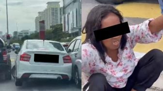 Viral Seorang Wanita Menabrak Para Pengguna Jalan Lain Menggunakan Mobil Curian, Publik Geram