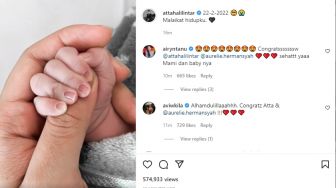 Aurel Hermansyah Lahirkan Bayi Perempuan di Tanggal Cantik, Rekan Artis dan Netizen Beri Ucapan Selamat