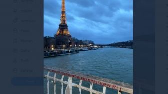 Viral! Tulisan Vandalisme 'Ganjar The Next Presiden RI' Terpampang di Menara Eiffel