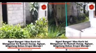 Viral Kurir Kabur Sambil Nyebut Pas Kirim Paket di Kompleks Bekas Erupsi Merapi, Ngeri!